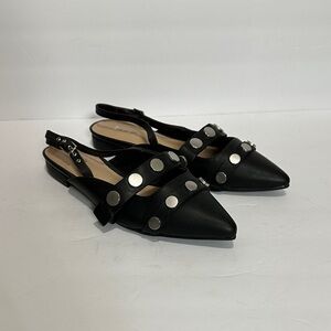 Bar III Josee Black Mules with Silver Studs